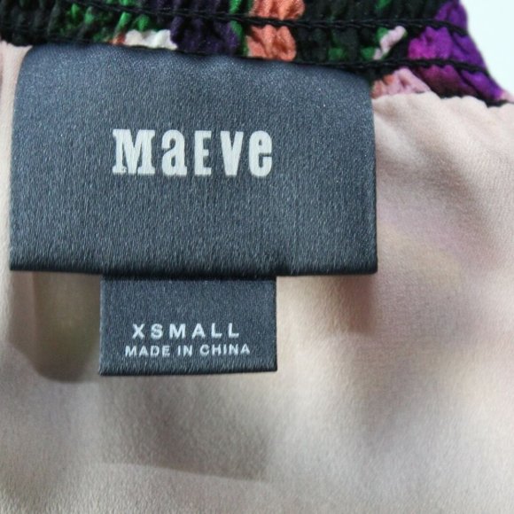 Maeve Silk Floral Carizzo Mini Skirt Pockets Purple Women's Size X-Small H13039 - Picture 8 of 10